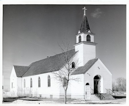 Photograph of a small North Dakota church.